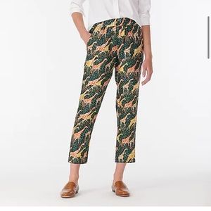 NWT J.Crew Collection Silk Giraffe Print Pants | Size 4